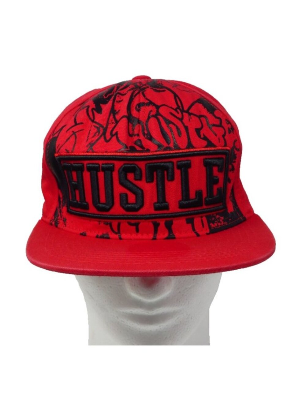 HUSTLE Snapback Cap Hat Logo HUSTLE 100% Cotton Adult  Red